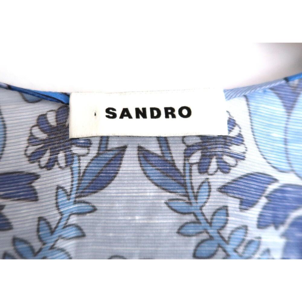 SANDRO PARIS Linen Blend Floral Tiered Mini Dress Net-A-Porter 38 6 M $520 - Picture 8 of 14